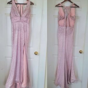 Sparkling Champagne Pink Evening Gown